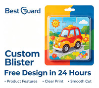 Empaque de Blíster Personalizado con Orificio para Colgar, Tarjeta de Papel con Marca, Moldeado al Vacío Resistente, PET Reciclable, Diseño de Logotipo/Gráfico Personalizado para Juguetes
