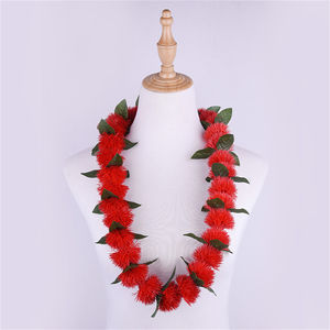 Hawaii Fleur Lei Collier De Fête De Mariage Graduation <span class=keywords><strong>Albizia</strong></span> <span class=keywords><strong>Julibrissin</strong></span> 90cm Cou Anneau Couronne - Product Image 2