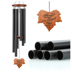 Gỗ windchimes quà tặng trang trí nội thất 6 ống lớn memorial Chuông gió ngoài trời Patio trang trí sân vườn trang trí chuông gió