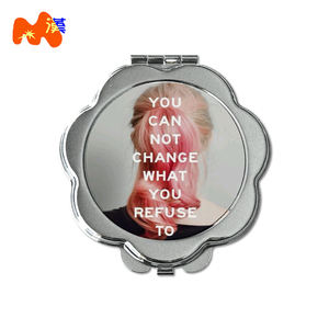 กระจกแต่งหน้าแบบระเหิดโลหะ,กระจกพกพามีกระเป๋าของที่ระลึกการท่องเที่ยวกิจกรรมส่งเสริมธุรกิจแกะสลักโลโก้ได้ตามต้องการ - Product Image 2