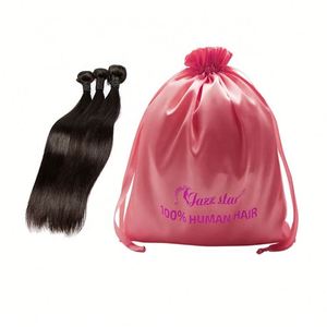 Sacs à perruques en satin personnalisés avec impression de logo, pour le shopping, pochette d'emballage à cordon, recyclable - Product Image 1