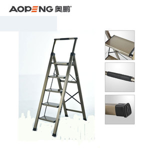 Aopeng Vente en gros Prix bas Échelle en <span class=keywords><strong>aluminium</strong></span> portable de sécurité à <span class=keywords><strong>5</strong></span> <span class=keywords><strong>marches</strong></span> Échelle à <span class=keywords><strong>marches</strong></span> avec main courante - Product Image 2