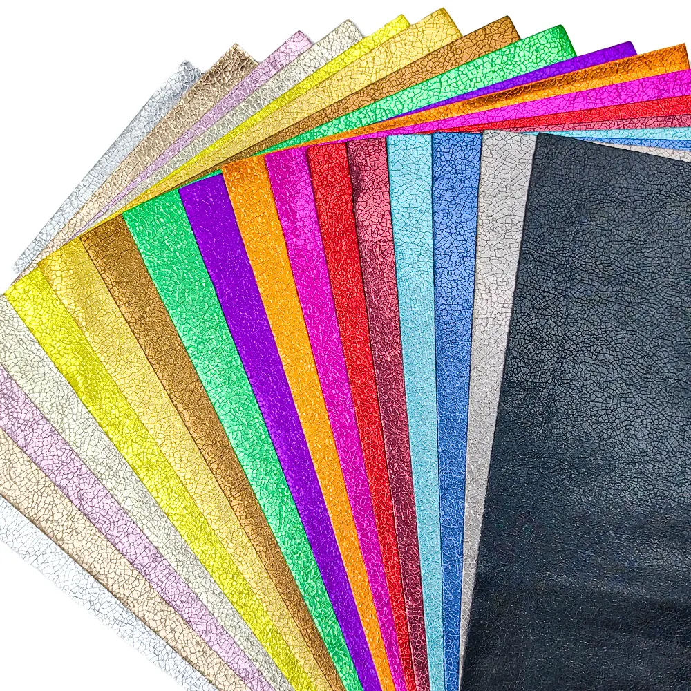 Großhandel metallisch mattiertes Plattenmuster PU-Leder synthetischer Lederstoff für die Herstellung von Taschen PC-Abdeckung Rucksack Brieftasche Handwerk