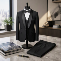 Ensemble de costume 3 pièces pour homme, style décontracté chic, avec veste à revers châle, pantalon et gilet, idéal pour mariages et événements formels
