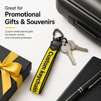 Porte-clés tissé personnalisé OEM, en tissu, vente en gros, dragonne anime, lanière, boucle, promotion de marque, emballage cadeau, marchandise
