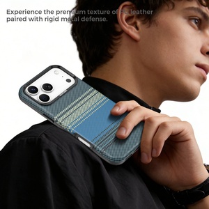 เคสโทรศัพท์หนัง PU ลายคาร์บอนไฟเบอร์แบบแม่เหล็ก สำหรับ iPhone 17 14 15 16 Pro Max 17 Air รองรับการชาร์จไร้สาย ป้องกันการกระแทก - Product Image 4