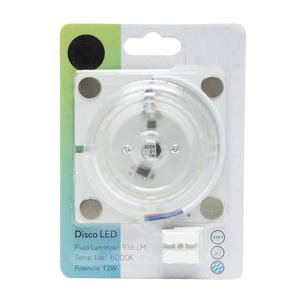 Luce LED da discoteca 12W 6000K, 936 lm, magnetica, piastra quadrata bianca 8x8x1 cm, ideale per l'illuminazione in spazi commerciali e - Product Image 1