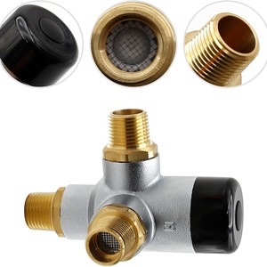 Vanne thermostatique en laiton G12, vanne de mélange à 3 voies pour le contrôle de la température du chauffe-eau de camping-car - Product Image 3