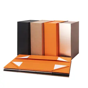 फ्लैट पैकेजिंग चुंबक फोल्डिंग पेपर बॉक्स कस्टम मुद्रित लोगो फोटो फ्रेम मोमबत्ती उपहार पैकेज बॉक्स