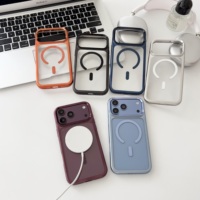 Coque de téléphone magnétique transparente avec cadre électroplaqué, pare-chocs antichoc, protection pour iPhone 15 17 18 Pro Max, compatible avec la charge sans fil