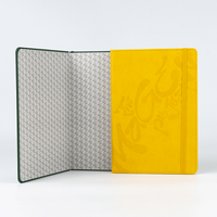 Bloc-notes de journal à couverture rigide en cuir PU A5 avec logo de gaufrage en relief et service d'impression de cahier de journal d'affaires à bande élastique