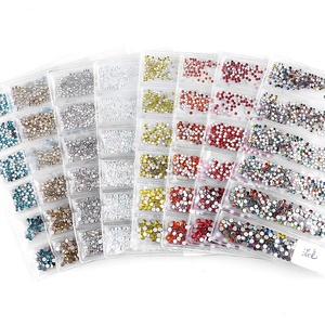 Bộ đá trang trí móng tay hình kim cương, mặt phẳng, không cần gắn nóng, nhiều màu sắc (60 màu), bán sỉ, dùng làm nail art, thiết kế đ<span class=keywords><strong>a</strong></span> dạng, số lượng lớn - Product Image 2
