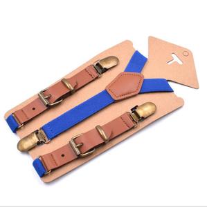 Bretelles pour enfants, garçons, style vintage, marron, 3 clips, bouton, pour pantalon, filles, bretelles en cuir élégantes, noir, bretele - Product Image 2