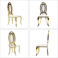 Chaises de salle à manger de luxe en or dos de fleur chaise de mariage moderne en acier inoxydable salle de banquet hôtels en plein air villas fêtes