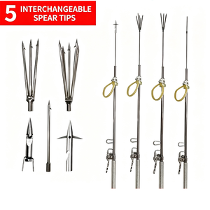 Arpón Telescópico de Acero Inoxidable, Gancho Retráctil <span class=keywords><strong>para</strong></span> Pesca Submarina en Agua Salada, Herramienta Portátil de Captura Manual - Product Image 1