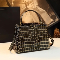 Sacs à main pour femmes, petit sac fourre-tout en cuir à motif crocodile, sac à bandoulière portable avec poignée supérieure, sacs de luxe tendance