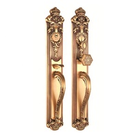 Serrure de cylindre de porte en bois de sécurité, Style américain de luxe, poignée Antique Rose /24K couleur or cuivre