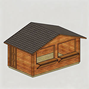 Caseta de <span class=keywords><strong>Madera</strong></span> Económica <span class=keywords><strong>para</strong></span> Taller, Plegable, Tipo Quiosco, Ecológica, Impermeable, Diseño Tradicional - Product Image 2