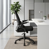 Chaise de bureau exécutive en maille au design moderne avec accoudoirs rabattables, ergonomique et réglable en hauteur pour la maison, la réception et les salles d'attente - Direct Usine