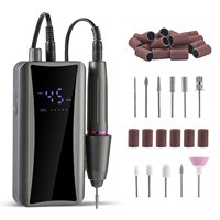 Machine à ongles portable rechargeable 45000 tr/min avec écran LED, outil électrique pour manucure et pédicure, usage salon et domicile