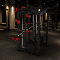 Rack multifonctionnel commercial avec machine Smith et système de câbles, en acier, pour entraînement à domicile, pile de poids de 75 kg, pour triceps, biceps et pectoraux