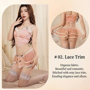 Costume da <span class=keywords><strong>Cameriera</strong></span> <span class=keywords><strong>Sexy</strong></span> per Donne, Estivo e Traspirante con Tessuto in Rete Trasparente, Bordo in Pizzo, Stile Grembiule, Lingerie per Giochi di Ruolo, Uniforme Morbida - Product Image 2