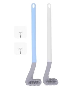 2 brosses de nettoyage pour toilettes et salle de bain, accessoires noirs à long manche - Product Image 1