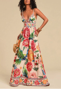 Lot de robes décontractées en mousseline de soie à imprimé floral 3D, MOQ 50 pièces, en balles, stock en gros - Product Image 3