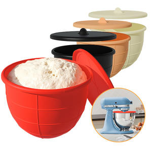 Rivestimenti in Silicone per Ciotole per Mixer <span class=keywords><strong>KitchenAid</strong></span> da 5 Qt, 3 Rivestimenti con Coperchi, Nero/Bianco/Rosso - Product Image 1