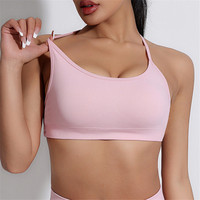 Soutien-gorge de sport à maintien élevé, respirant, extensible dans les quatre sens, avec logo personnalisé sur le devant, bretelles croisées, pour la salle de sport, le fitness, le yoga
