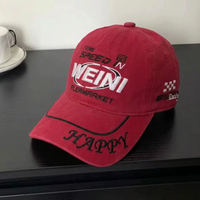 Casquettes de baseball unisexes 6 panneaux en gros, style vintage sportif avec motif à pois et lettres, 100 % coton, pour le sport, le golf et les activités de plein air