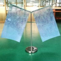 Vente en gros de haute qualité Impression personnalisée Table portable Bureau Mini drapeau Publicité Pole délicat larme/plume