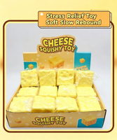 Jouet anti-stress réaliste en forme de bloc de fromage, de lait ou de laitier, style assorti, pour soulager l'anxiété