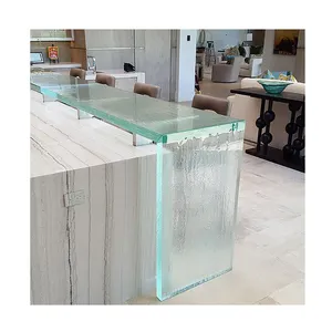 Decorative cast glass table top cabinet for kitchen
