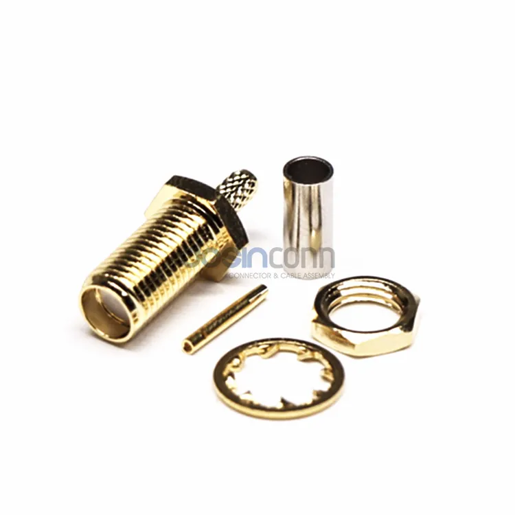 50ohm לוח ציפוי זהב הר pin נקבה מחבר coaxial מחבר rf sma ג 'ק