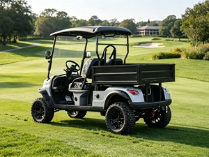<b>2</b> <b>Passenger</b> Electric Golf Utility Vehicle with Rear Cargo Bed, 14 Inch Off-road Tires, Lead Acid Battery GolfCart - Product Image 3