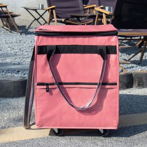 Chariot de courses pliable en polyester à motif géométrique, portable, avec fermeture éclair, pour la vente en gros - Product Image 6