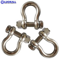 Manille de sécurité OEM en acier inoxydable 316 poli, forgée, avec boulon et écrou, capacité de charge 1000 kN, crochet double fermé 16 mm, 64 mm, pour l'industrie pétrolière et gazière