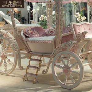 Letto <span class=keywords><strong>Principessa</strong></span> in Legno Massello Stile Europeo Italiano, Carrozza Rosa Giocosa su Misura per Ragazze, Torni per Carrozze Francesi - Product Image 4