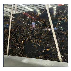 Dalle de marbre noir de Chine avec marbre poli glacé doré d'Athènes, dalles de marbre pour murs et sols - Product Image 1