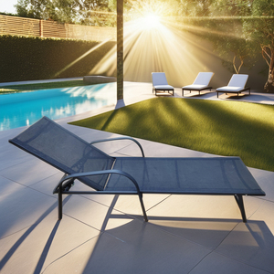 Lit de jour mobilier d'extérieur chaise longue piscine moderne plage rembourré tissu chaise longue - Product Image 1