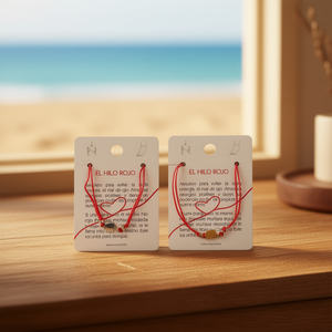 Cavigliera Angelina El Hilo Rojo in acciaio inossidabile, gioiello da donna alla moda per fortuna e protezione. - Product Image 5