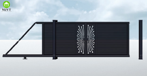 Porte en porte-à-faux électrique en alliage d'aluminium porte linéaire sans rail porte coulissante conception pour cour Villa école clôture Application - Product Image 5