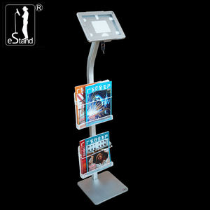 แท่นวางแท็บเล็ตแบบตั้งพื้นพร้อมตะกร้าใส่แผ่นพับ/นิตยสาร สำหรับ iPad Samsung <span class=keywords><strong>Huawei</strong></span> Lenovo Tab สำหรับการจัดแสดงสาธารณะ - Product Image 3