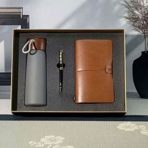 Cross-Border Promotional Office Business Box Set Custom Logo Silk Screen Printed <b>Thermos</b> <b>Cup</b> Paper Notebook U Disk Gift - Product Image 2