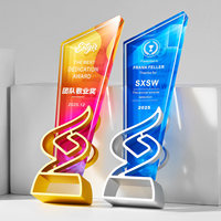 Nuevo Trofeo de Cristal Personalizado, Estrella de Cinco Puntas, Reconocimiento de Equipo, Estrella de Luz, Compromiso del Equipo, Premios de Competición, Medalla de Metal