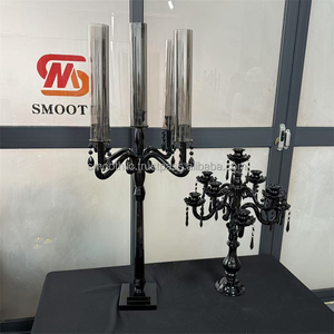 Candelabro Negro Gótico de Cristal con 9 Cabezas, Estable y Grueso, de 1.2m de Altura, para Bodas y Banquetes, el Más Vendido - Product Image 3