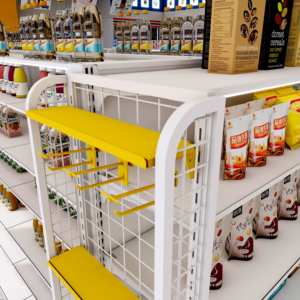 金属両面自立型スーパーマーケット棚コンビニエンスストアディスプレイラック食料品店ディスプレイユニット - Product Image 6