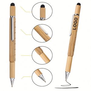 Promotional <b>Gift</b> Ecofriendly 6 in 1 Bamboo Tool Pen with Custom Logo Custom Bamboo Ballpoint Pen - Product Image 5