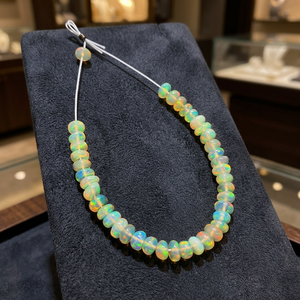 Ópalo etíope natural pulido liso en forma de rondel, cuentas sueltas de piedras preciosas multicolor, Gopika Exports para la fabricación de joyas. - Product Image 1